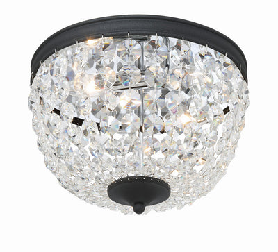 Nola 2 Light Black Forged Flush Mount Semi Flush Crystorama