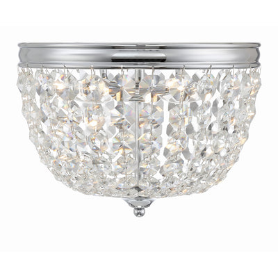 Nola 2 Light Polished Chrome Flush Mount Semi Flush Crystorama