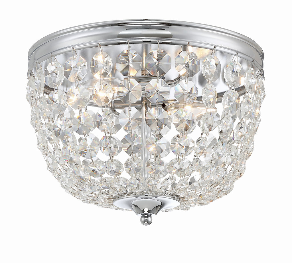 Nola 2 Light Polished Chrome Flush Mount Semi Flush Crystorama