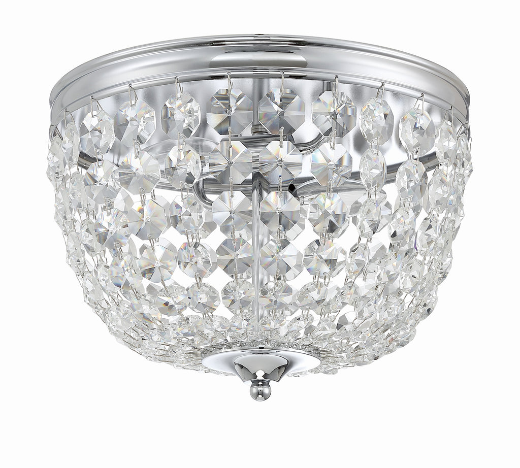 Nola 2 Light Polished Chrome Flush Mount Semi Flush Crystorama