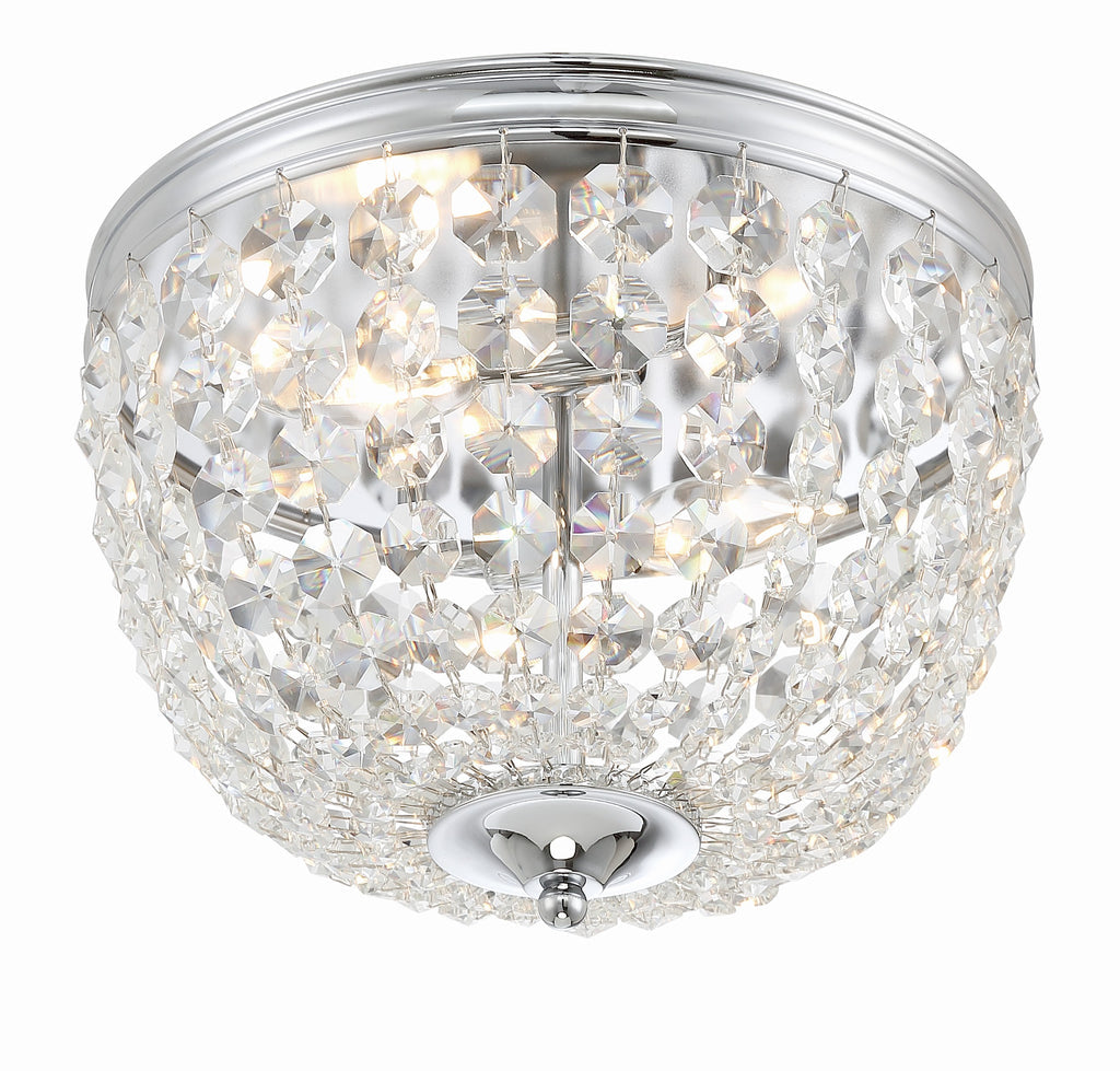 Nola 2 Light Polished Chrome Flush Mount Semi Flush Crystorama