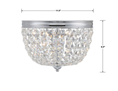 Nola 2 Light Polished Chrome Flush Mount Semi Flush Crystorama