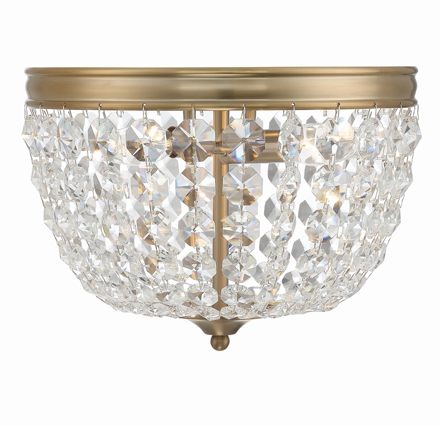 Nola 2 Light Vibrant Gold Flush Mount Semi Flush Crystorama