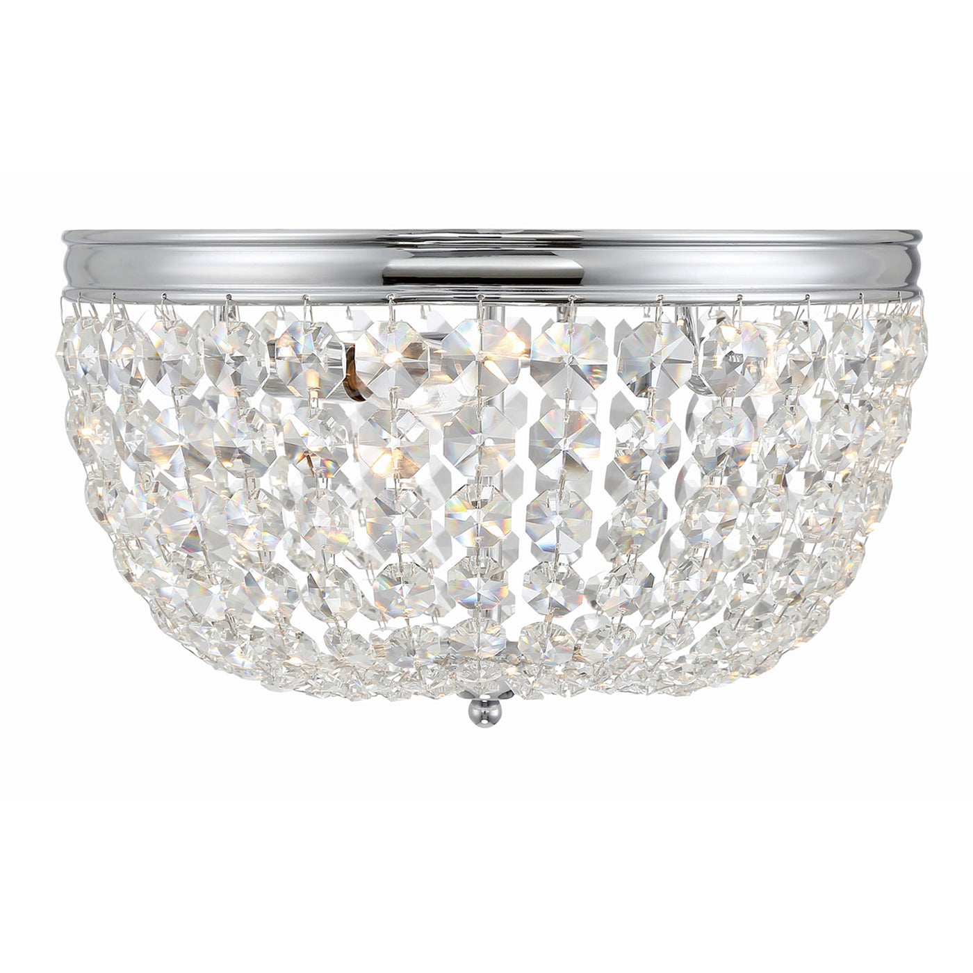 Nola 3 Light Polished Chrome Flush Mount Semi Flush Crystorama