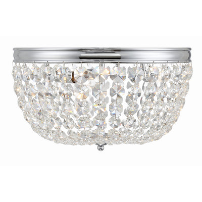 Nola 3 Light Polished Chrome Flush Mount Semi Flush Crystorama