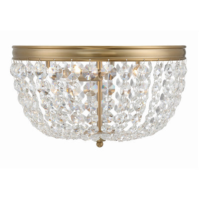 Nola 3 Light Vibrant Gold Flush Mount Semi Flush Crystorama