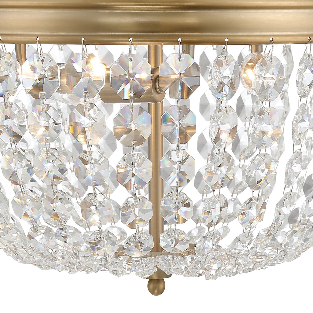 Nola 3 Light Vibrant Gold Flush Mount Semi Flush Crystorama