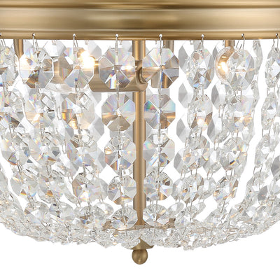 Nola 3 Light Vibrant Gold Flush Mount Semi Flush Crystorama