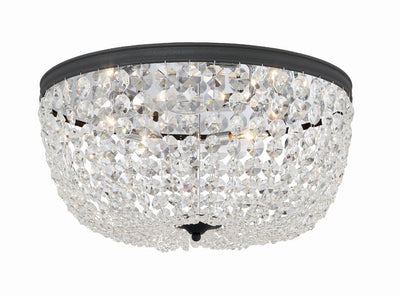 Nola 5 Light Black Forged Flush Mount Semi Flush Crystorama