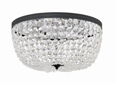 Nola 5 Light Black Forged Flush Mount Semi Flush Crystorama