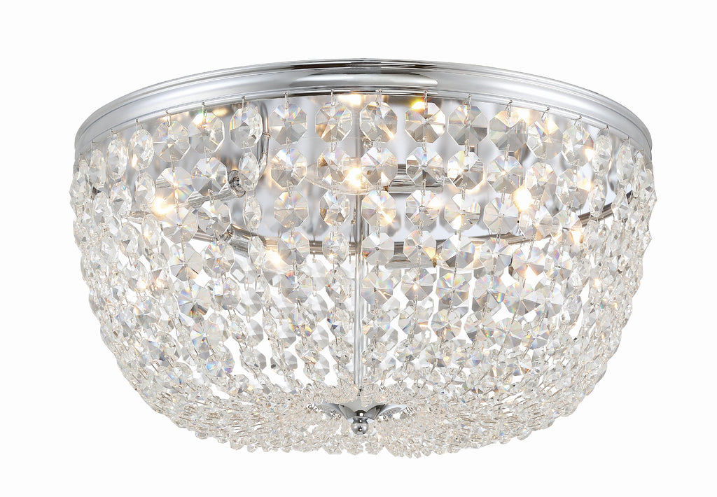 Nola 5 Light Polished Chrome Flush Mount Semi Flush Crystorama