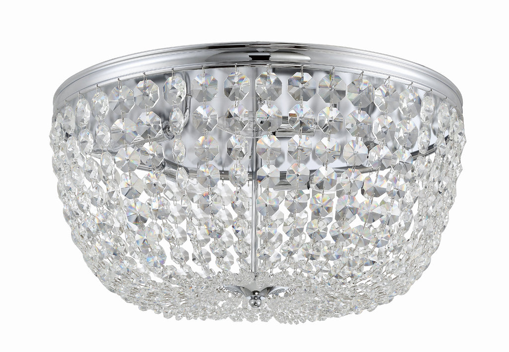 Nola 5 Light Polished Chrome Flush Mount Semi Flush Crystorama