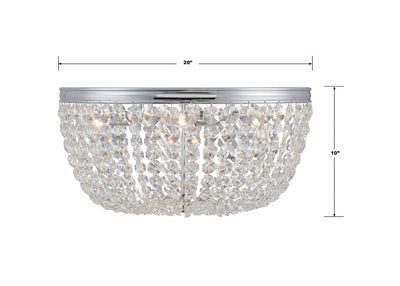 Nola 5 Light Polished Chrome Flush Mount Semi Flush Crystorama