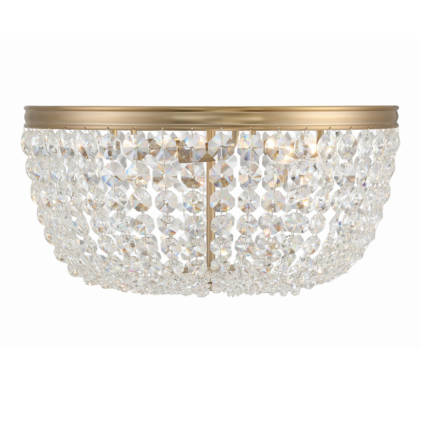 Nola 5 Light Vibrant Gold Flush Mount Semi Flush Crystorama