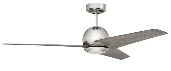 52" Nate in Polished Nickel Finish, Greywood Blades, Light kit included (Optional), WiFi Control Ceiling Fan CRAFTMADE