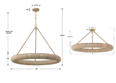 Oakley Integrated LED Soft Gold Semi Flush Mount Semi Flush Crystorama