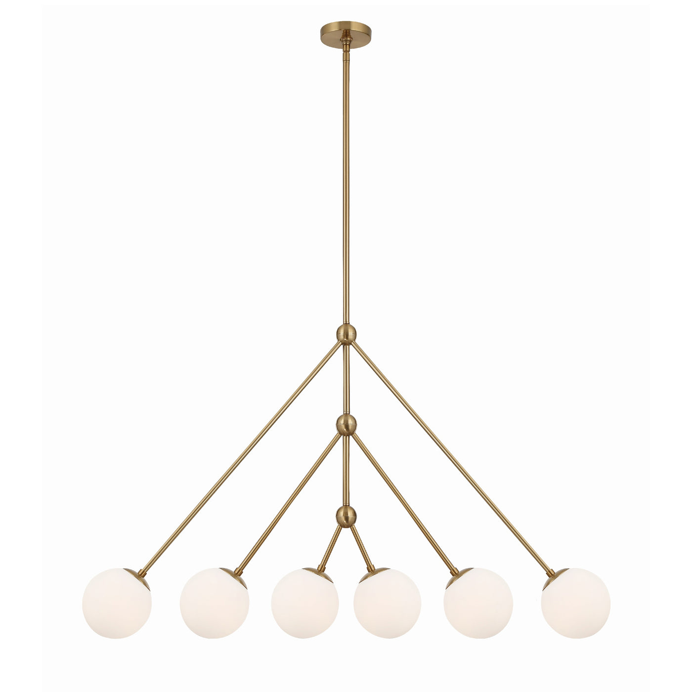 Omni 6 Light Aged Brass Chandelier Chandelier Crystorama