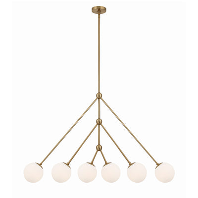 Omni 6 Light Aged Brass Chandelier Chandelier Crystorama