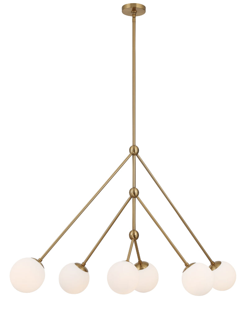 Omni 6 Light Aged Brass Chandelier Chandelier Crystorama