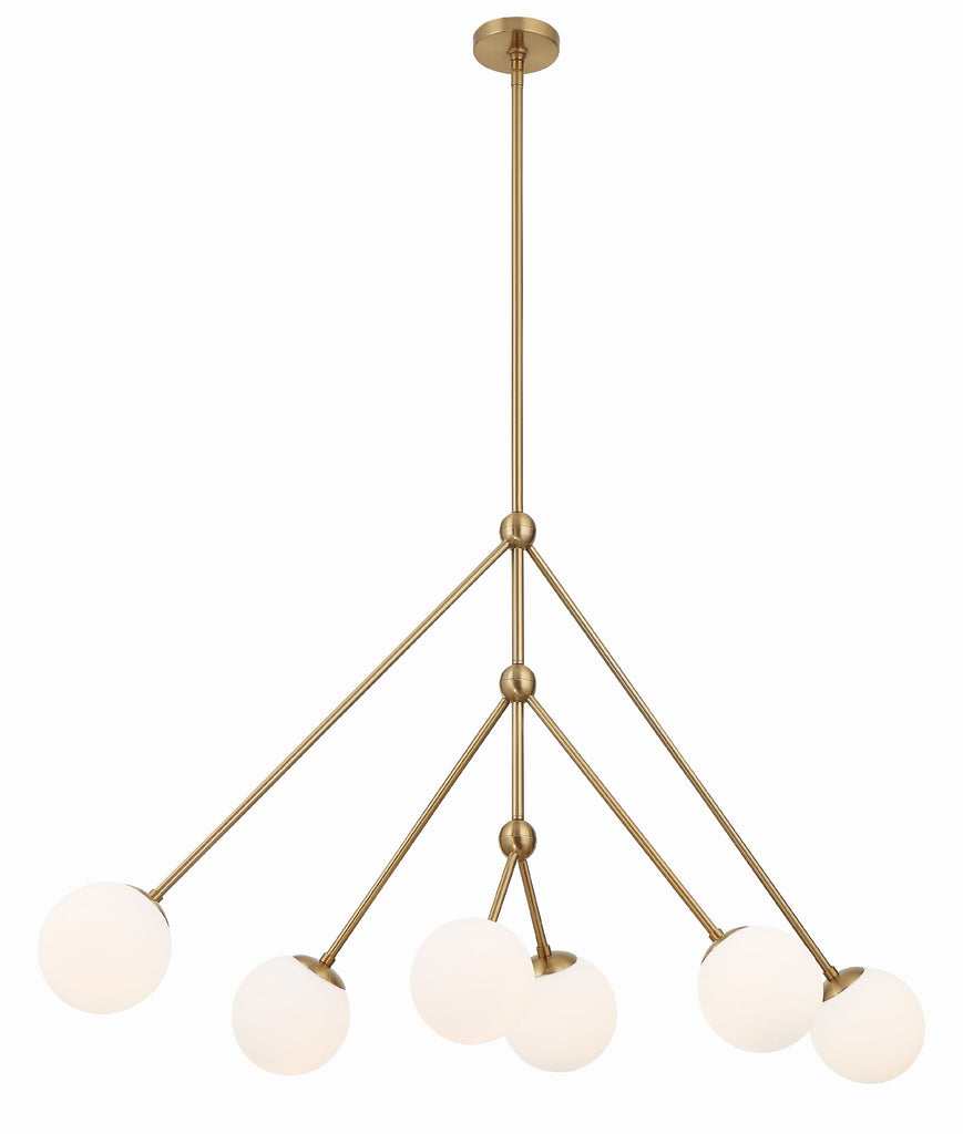 Omni 6 Light Aged Brass Chandelier Chandelier Crystorama