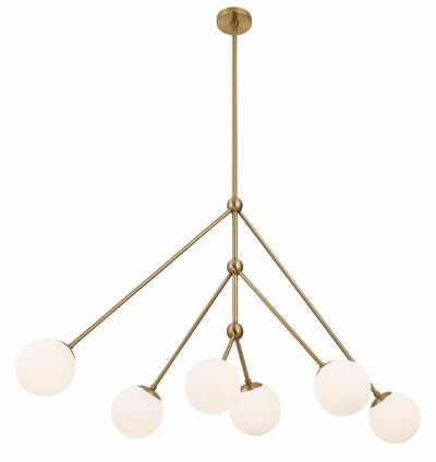 Omni 6 Light Aged Brass Chandelier Chandelier Crystorama