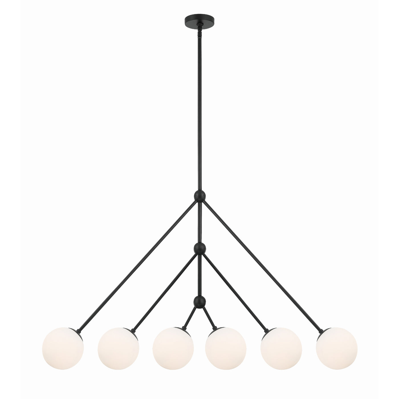 Omni 6 Light Matte Black Chandelier Chandelier Crystorama