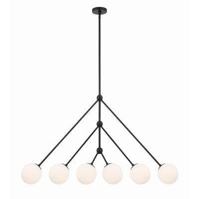 Omni 6 Light Matte Black Chandelier Chandelier Crystorama