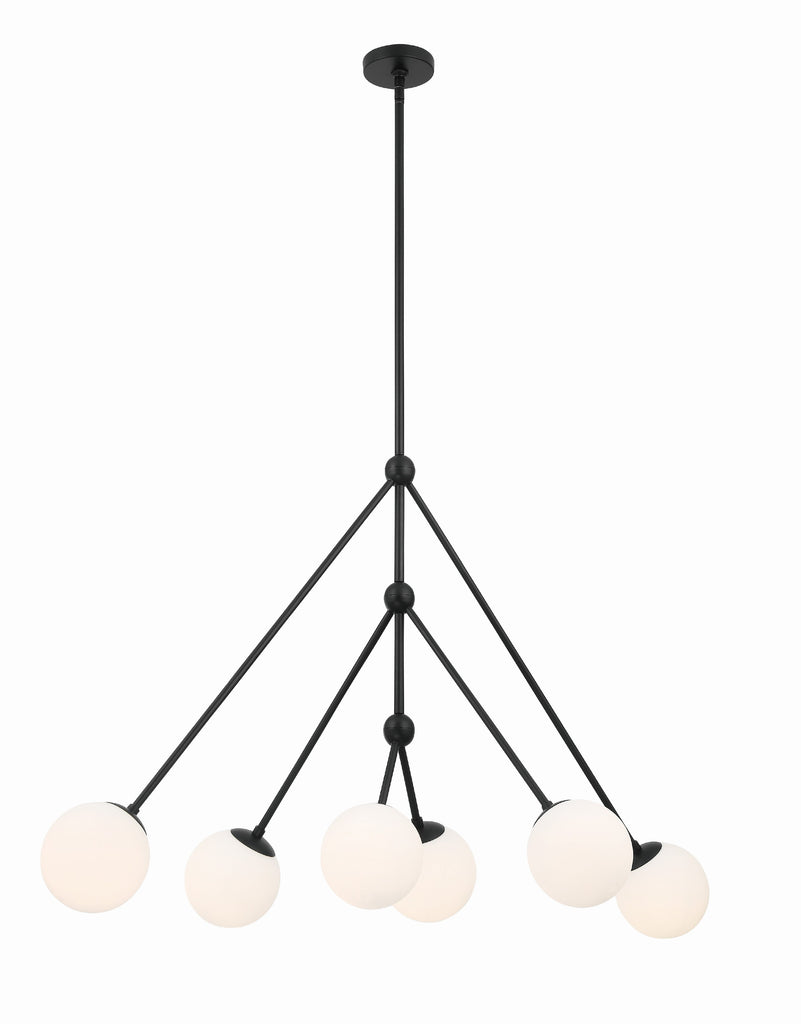 Omni 6 Light Matte Black Chandelier Chandelier Crystorama