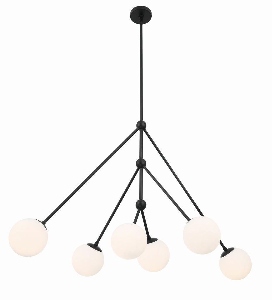 Omni 6 Light Matte Black Chandelier Chandelier Crystorama