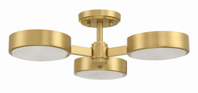 Orson 3 Light Modern Gold Semi Flush Mount Semi Flush Crystorama