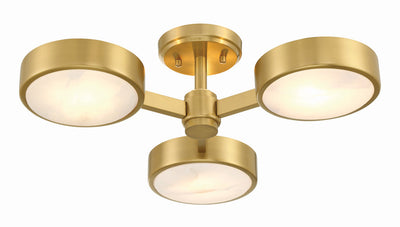 Orson 3 Light Modern Gold Semi Flush Mount Semi Flush Crystorama