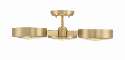 Orson 3 Light Modern Gold Semi Flush Mount Semi Flush Crystorama