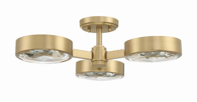 Orson 3 Light Modern Gold Semi Flush Mount Semi Flush Crystorama