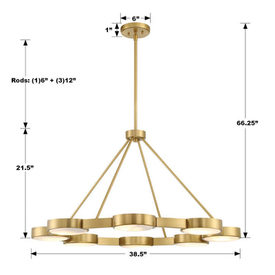 Orson 8 Light Modern Gold Chandelier Chandelier Crystorama