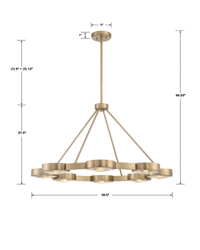 Orson 8 Light Modern Gold Chandelier Chandelier Crystorama