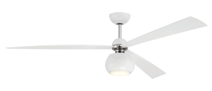 60" Otto in White/Polished Nickel w/ White Blades Ceiling Fan CRAFTMADE