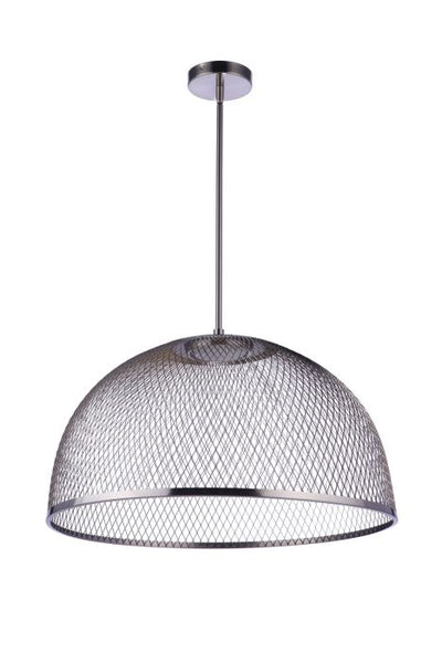 24.25” Diameter Sculptural Statement Metal Mesh Dome Pendant in Brushed Polished Nickel Pendant Craftmade