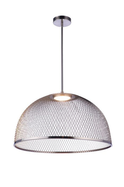 24.25” Diameter Sculptural Statement Metal Mesh Dome Pendant in Brushed Polished Nickel Pendant Craftmade