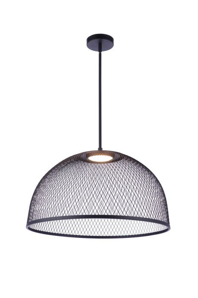 24.25” Diameter Sculptural Statement Metal Mesh Dome Pendant in Flat Black Pendant Craftmade