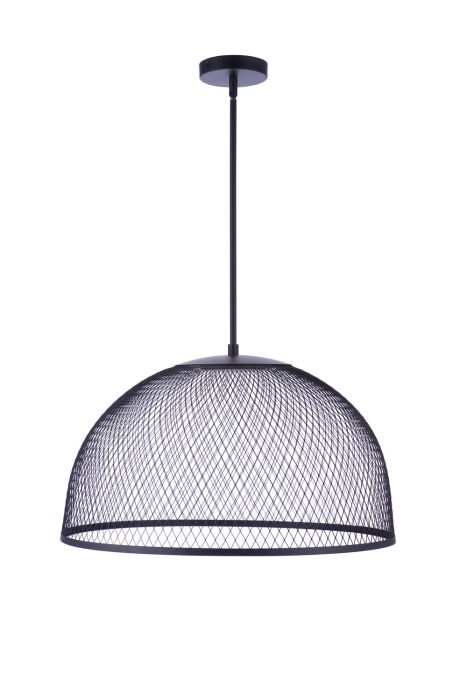 24.25” Diameter Sculptural Statement Metal Mesh Dome Pendant in Flat Black Pendant Craftmade