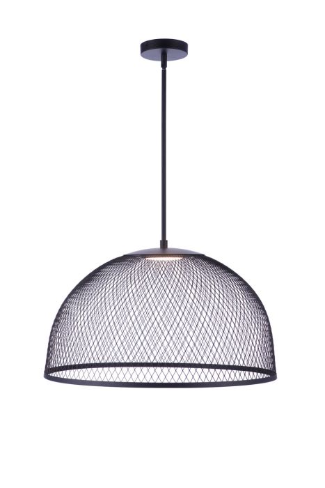 24.25” Diameter Sculptural Statement Metal Mesh Dome Pendant in Flat Black Pendant Craftmade