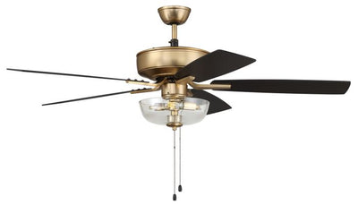 52" Pro Plus 101 in Satin Brass w/ Black Walnut/Flat Black Blades Ceiling Fan CRAFTMADE