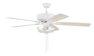 52" Pro Plus 101 in White w/ White/Washed Oak Blades Ceiling Fan CRAFTMADE