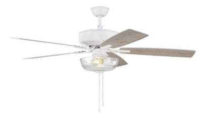 52" Pro Plus 101 in White w/ White/Washed Oak Blades Ceiling Fan CRAFTMADE