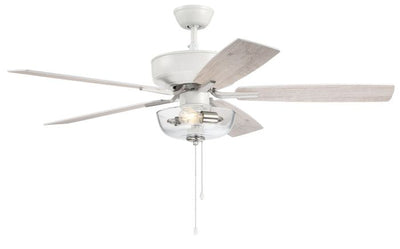 52" Pro Plus 101 in White/Polished Nickel w/ White/Washed Oak Blades Ceiling Fan CRAFTMADE