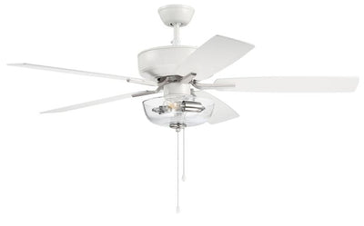 52" Pro Plus 101 in White/Polished Nickel w/ White/Washed Oak Blades Ceiling Fan CRAFTMADE