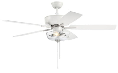 52" Pro Plus 101 in White/Polished Nickel w/ White/Washed Oak Blades Ceiling Fan CRAFTMADE