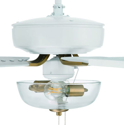 52" Pro Plus 101 in White/Satin Brass w/ White/Washed Oak Blades Ceiling Fan CRAFTMADE