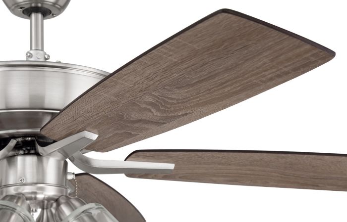 52" Pro Plus 104 in Brushed Polished Nickel w/ Driftwood/Grey Walnut Blades Ceiling Fan CRAFTMADE