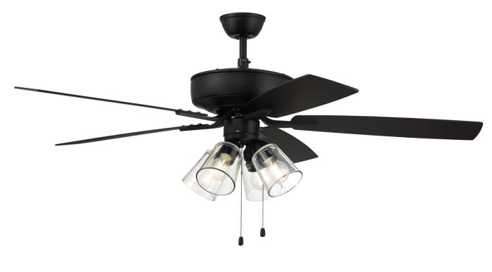 52" Pro Plus 104 in Flat Black  w/ Flat Black/Grey Wood Blades Ceiling Fan CRAFTMADE